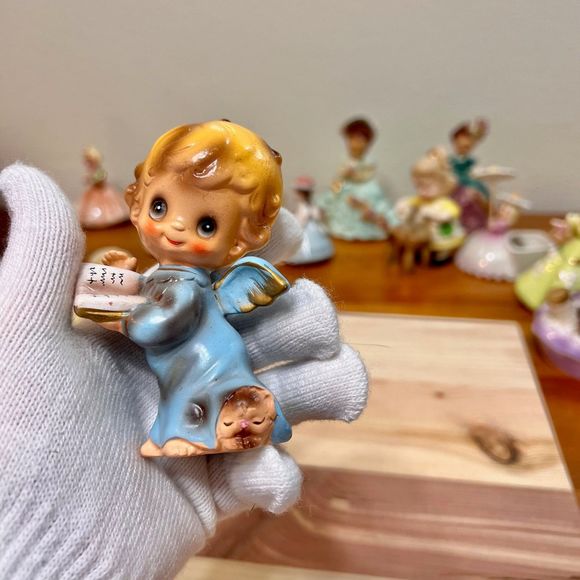 Vintage Josef Originals Angel Boy Figurine Christmas Ornament Holiday Decor - Picture 9 of 10